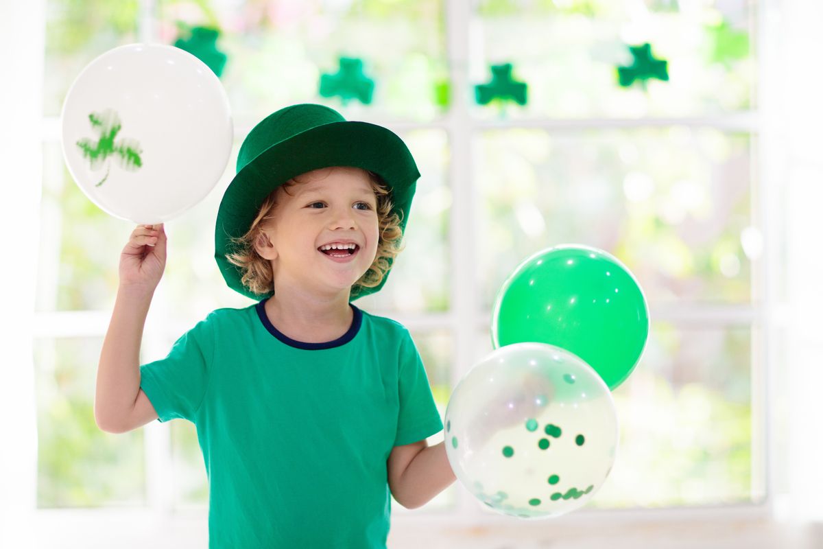 Daycare child celebrating St. Patrick's day Daycare child celebrating St. Patrick's day